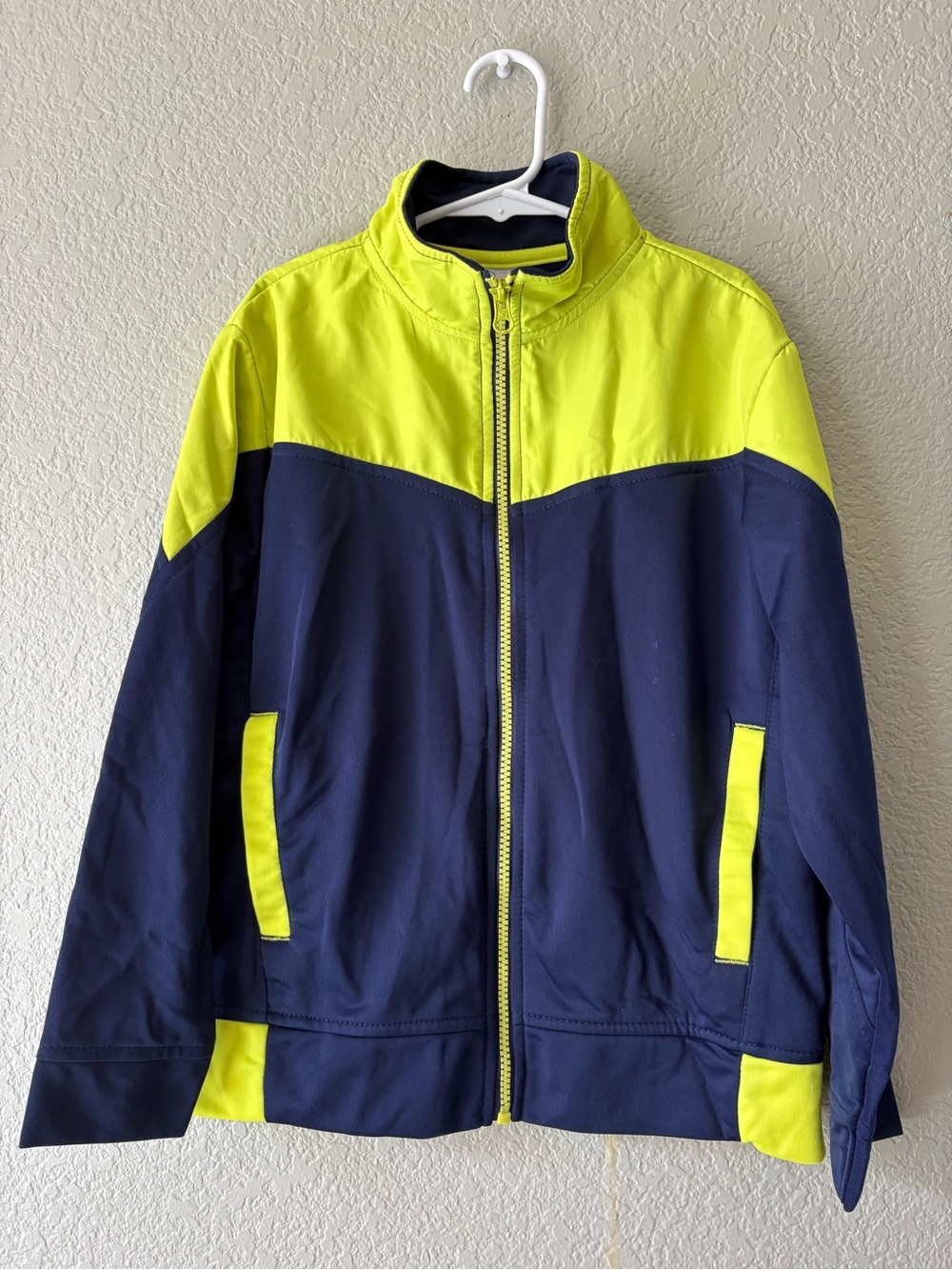 STARTER Navy and Neon Yellow Lightweight Zip Jacket